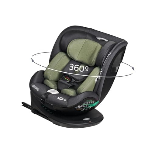 Ms BabyWorld Milos I-Size Siège Auto Pivotant à 360° | ISOFIX et Top Tether | Enfants de 0 à 12 ans | 40-150 cm (0-36 kg