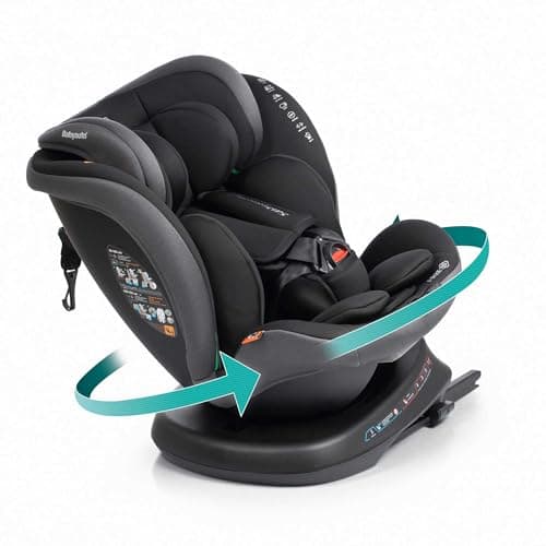 BABYAUTO Siège Auto Rodia Plus i-Size (Dos à la route jusqu’à 105 cm, Rotation 360°, Protection Latérale) - Stone Grey -