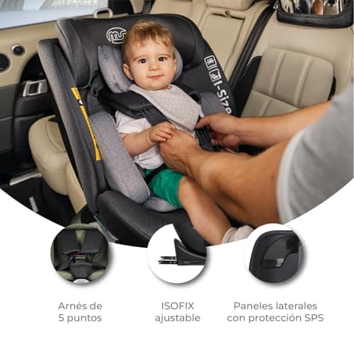 Ms BabyWorld Milos I-Size Siège Auto Pivotant à 360° | ISOFIX et Top Tether | Enfants de 0 à 12 ans | 40-150 cm (0-36 kg