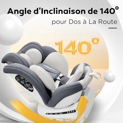 Miophy I-Size Siège Auto Isofix 360°Pivotant Populaire chez les Parents pour Sécurité de Voiture de la Naissance à 12 an