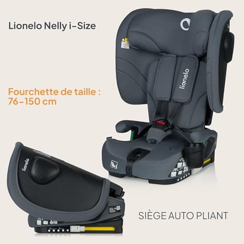LIONELO NELLY Siège auto ISOFIX 76-150 cm | Contraire/Arrière, Sangle TT, Protection Latérale