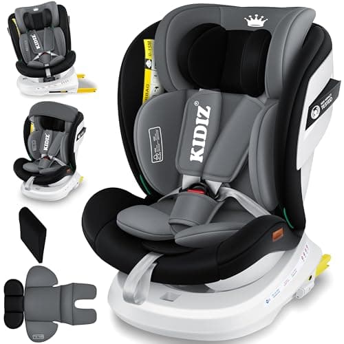 KIDIZ® Siège auto Isofix Top Tether pour enfant | Siège auto pivotant 360° pour bébé | Siège auto groupe 0/1/2/3 dès la